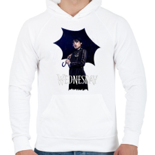 PRINTFASHION Wednesday art  - Férfi kapucnis pulóver - Fehér férfi pulóver, kardigán