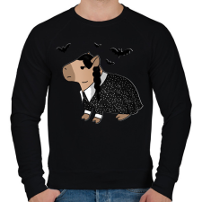 PRINTFASHION Wednesday capybara fehér körvonal - Férfi pulóver - Fekete férfi pulóver, kardigán
