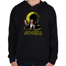 PRINTFASHION Wednesday és Izé - Gyerek kapucnis pulóver - Fekete