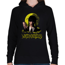 PRINTFASHION Wednesday és Izé - Női kapucnis pulóver - Fekete női pulóver, kardigán