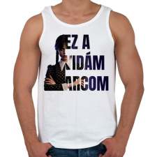 PRINTFASHION Wednesday ez a vidám arcom - Férfi atléta - Fehér női trikó