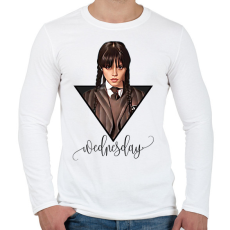 PRINTFASHION Wednesday - Férfi hosszú ujjú póló - Fehér