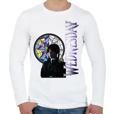 PRINTFASHION Wednesday - Férfi hosszú ujjú póló - Fehér férfi póló