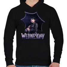 PRINTFASHION Wednesday - Férfi kapucnis pulóver - Fekete férfi pulóver, kardigán