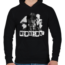 PRINTFASHION wednesday - Férfi kapucnis pulóver - Fekete férfi pulóver, kardigán