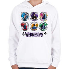 PRINTFASHION Wednesday friends firka - Gyerek kapucnis pulóver - Fehér