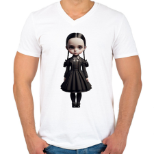 PRINTFASHION Wednesday - Gót stílusú illusztráció - Férfi V-nyakú póló - Fehér férfi póló