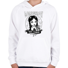 PRINTFASHION Wednesday not today 2 - Gyerek kapucnis pulóver - Fehér