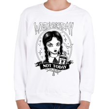 PRINTFASHION Wednesday not today 2 - Gyerek pulóver - Fehér gyerek pulóver, kardigán