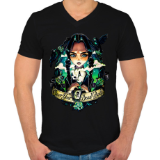 PRINTFASHION Wednesday over your dead body - Férfi V-nyakú póló - Fekete