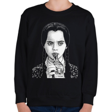 PRINTFASHION Wednesday sötét alaphoz - Gyerek pulóver - Fekete gyerek pulóver, kardigán