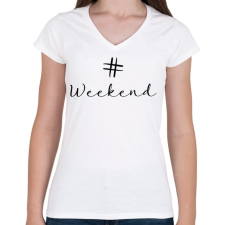 PRINTFASHION WEEKEND - Női V-nyakú póló - Fehér női póló