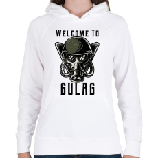 PRINTFASHION Welcome to Gulag - Női kapucnis pulóver - Fehér