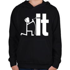 PRINTFASHION Weld it - Gyerek kapucnis pulóver - Fekete gyerek pulóver, kardigán