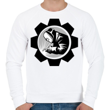 PRINTFASHION Welder - black and white - Férfi pulóver - Fehér férfi pulóver, kardigán