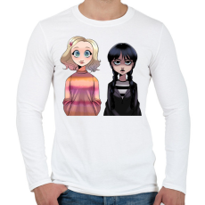 PRINTFASHION Wendesday Addams - Férfi hosszú ujjú póló - Fehér
