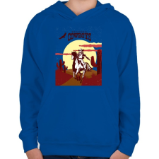 PRINTFASHION Western Cowboys - Gyerek kapucnis pulóver - Királykék gyerek pulóver, kardigán