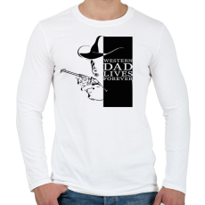 PRINTFASHION Western dad - Férfi hosszú ujjú póló - Fehér