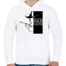 PRINTFASHION Western dad - Férfi kapucnis pulóver - Fehér