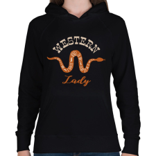 PRINTFASHION Western Lady - Női kapucnis pulóver - Fekete női pulóver, kardigán