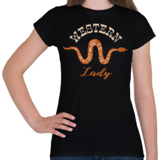 PRINTFASHION Western Lady - Női póló - Fekete