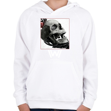 PRINTFASHION WestWorld skull - Gyerek kapucnis pulóver - Fehér gyerek pulóver, kardigán
