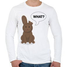 PRINTFASHION What? - Csoki nyuszi - Férfi hosszú ujjú póló - Fehér