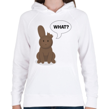 PRINTFASHION What? - Csoki nyuszi - Női kapucnis pulóver - Fehér női pulóver, kardigán