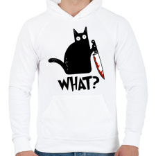 PRINTFASHION What? - Férfi kapucnis pulóver - Fehér férfi pulóver, kardigán