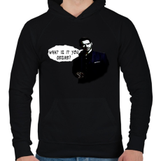PRINTFASHION WHAT IS IT YOU DESIRE? - Férfi kapucnis pulóver - Fekete