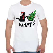 PRINTFASHION What? - Karácsonyos macska - Férfi póló - Fehér férfi póló