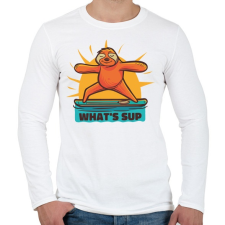 PRINTFASHION What's sup - Férfi hosszú ujjú póló - Fehér férfi póló