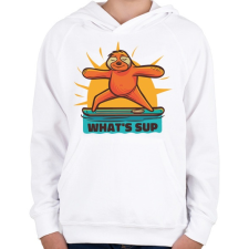 PRINTFASHION What's sup - Gyerek kapucnis pulóver - Fehér gyerek pulóver, kardigán