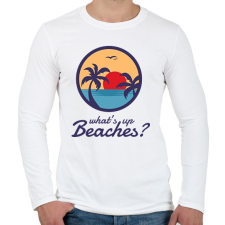 PRINTFASHION What's up Beaches? - Férfi hosszú ujjú póló - Fehér férfi póló