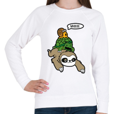 PRINTFASHION Wheee - Női pulóver - Fehér női pulóver, kardigán