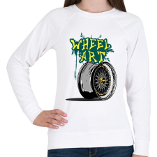 PRINTFASHION Wheel art - Női pulóver - Fehér női pulóver, kardigán