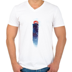 PRINTFASHION Where do we go now - Férfi V-nyakú póló - Fehér