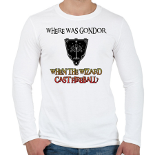 PRINTFASHION Where was Gondor? (fireball) - Férfi hosszú ujjú póló - Fehér férfi póló