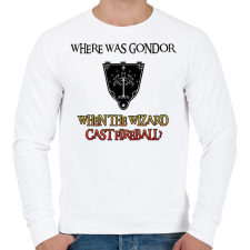 PRINTFASHION Where was Gondor? (fireball) - Férfi pulóver - Fehér férfi pulóver, kardigán