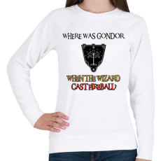 PRINTFASHION Where was Gondor? (fireball) - Női pulóver - Fehér