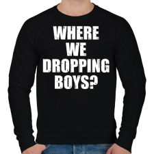 PRINTFASHION Where we dropping boys? - fehér - Férfi pulóver - Fekete férfi pulóver, kardigán