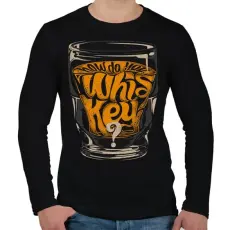 PRINTFASHION Whiskey - Férfi hosszú ujjú póló - Fekete