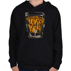 PRINTFASHION Whiskey - Gyerek kapucnis pulóver - Fekete