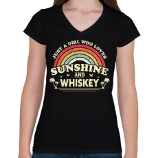 PRINTFASHION Whiskey-s csaj - Női V-nyakú póló - Fekete