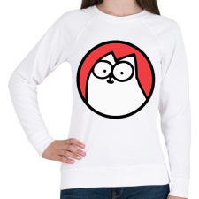 PRINTFASHION White cat - Női pulóver - Fehér női pulóver, kardigán