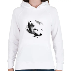 PRINTFASHION White fox - Női kapucnis pulóver - Fehér