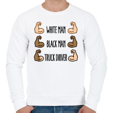 PRINTFASHION White Man, Black Man - Férfi pulóver - Fehér