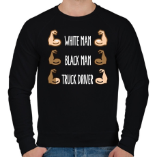 PRINTFASHION White Man, Black Man  - Férfi pulóver - Fekete