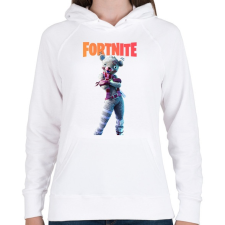 PRINTFASHION White teddy bear Fortnite - Női kapucnis pulóver - Fehér női pulóver, kardigán