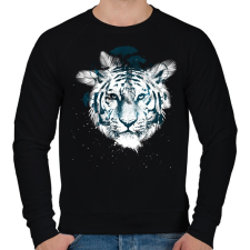 PRINTFASHION White tiger - Férfi pulóver - Fekete férfi pulóver, kardigán